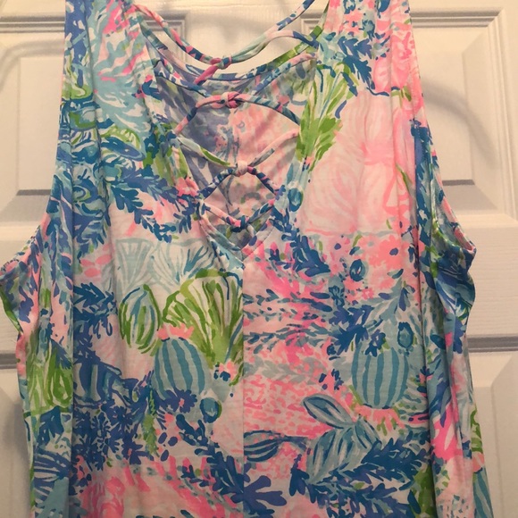 Lilly Pulitzer Blue and Pink Maxi Dress - Picture 5 of 10